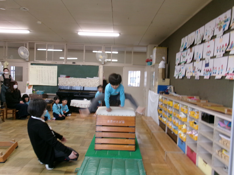 跳び箱に挑戦！自分で高さを選びました。５段・６段にも挑戦したよ。