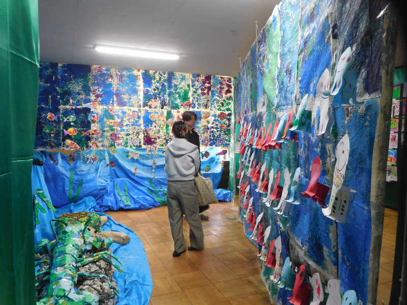 どうやって描いたのか子どもたちは詳しく説明していました。