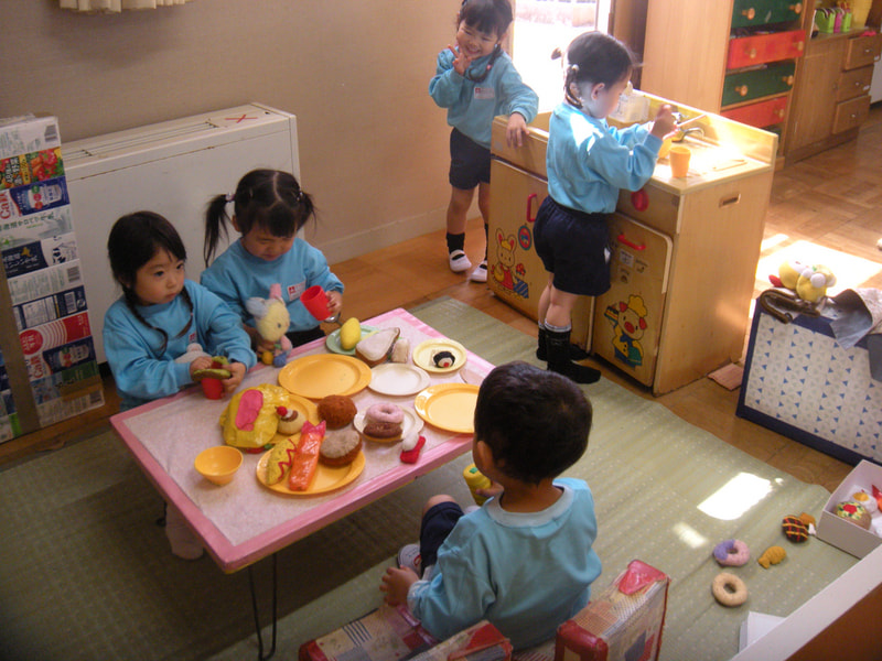 入園初日。本当のお家みたいだね。