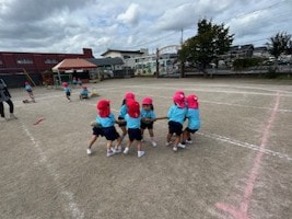 年少組対満３歳児。小さくても負けると悔しいんです。