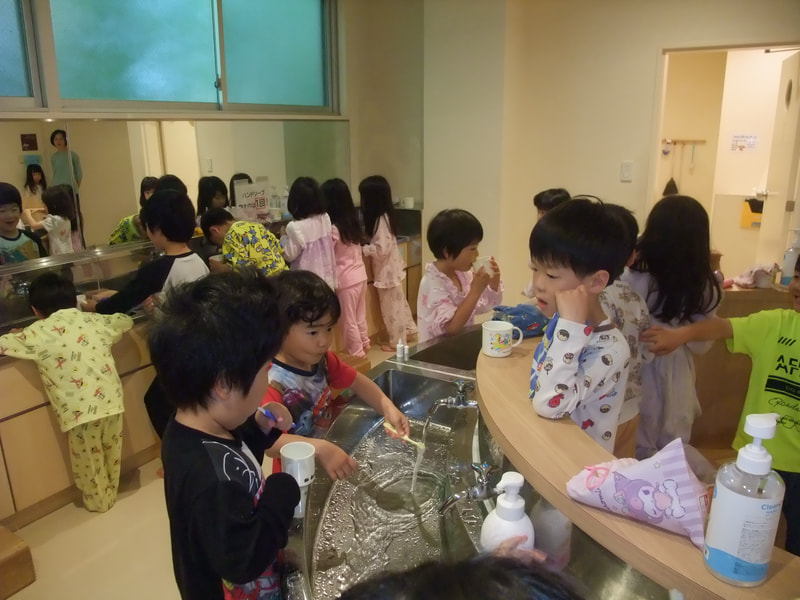 かおをあらって はみがきしよう