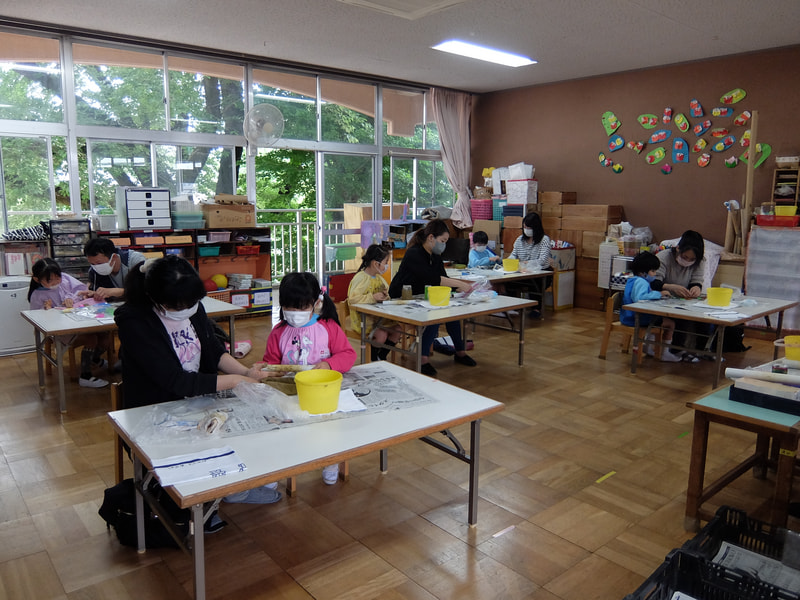 年長さんは笠間焼づくり